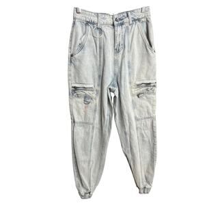 Hot Topic Jeans Women’s Sz S Denim Joggers 90s Light Wash Stretch Street Y2K